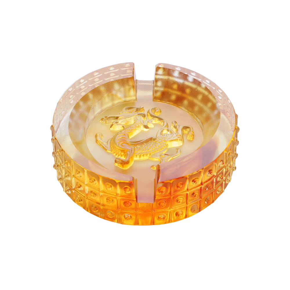 LIULI Crystal Art The Dragon of the East Crystal Paperweight