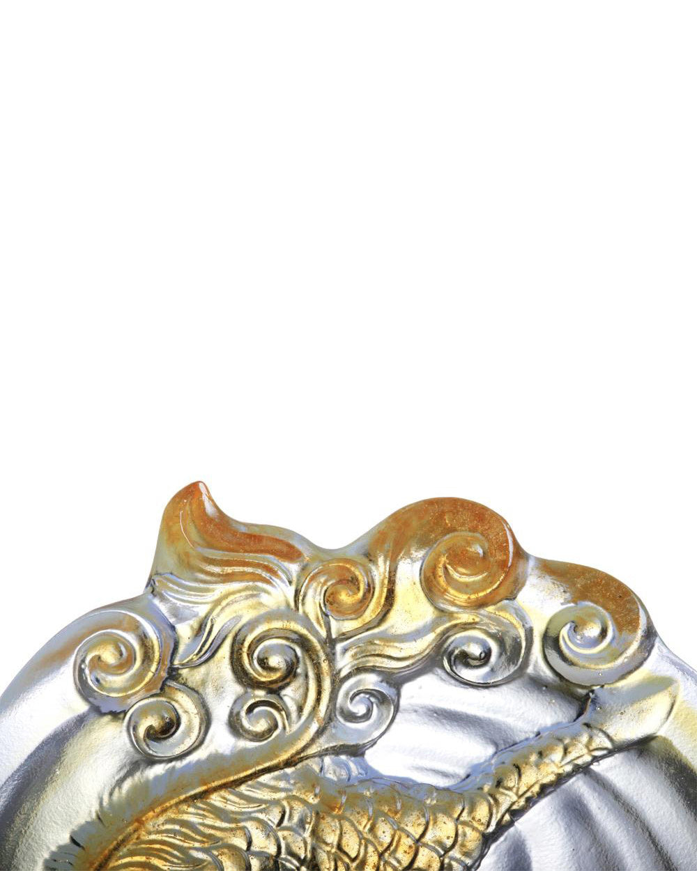 LIULI Crystal Art Crystal Mythical Qilin, Sun Dance, Amber