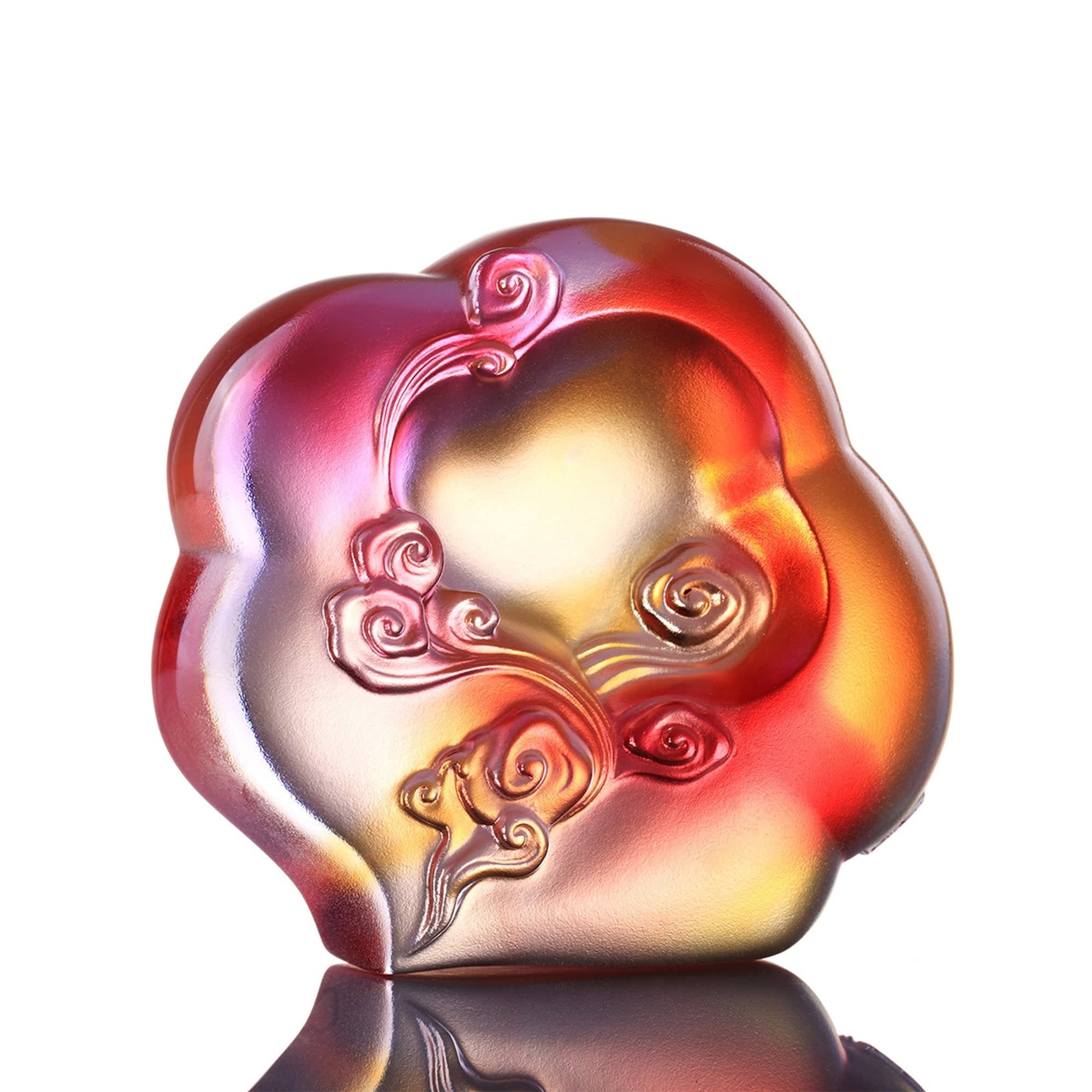 LIULI Crystal Art Crystal Paperweight, "Ruyi from Above"