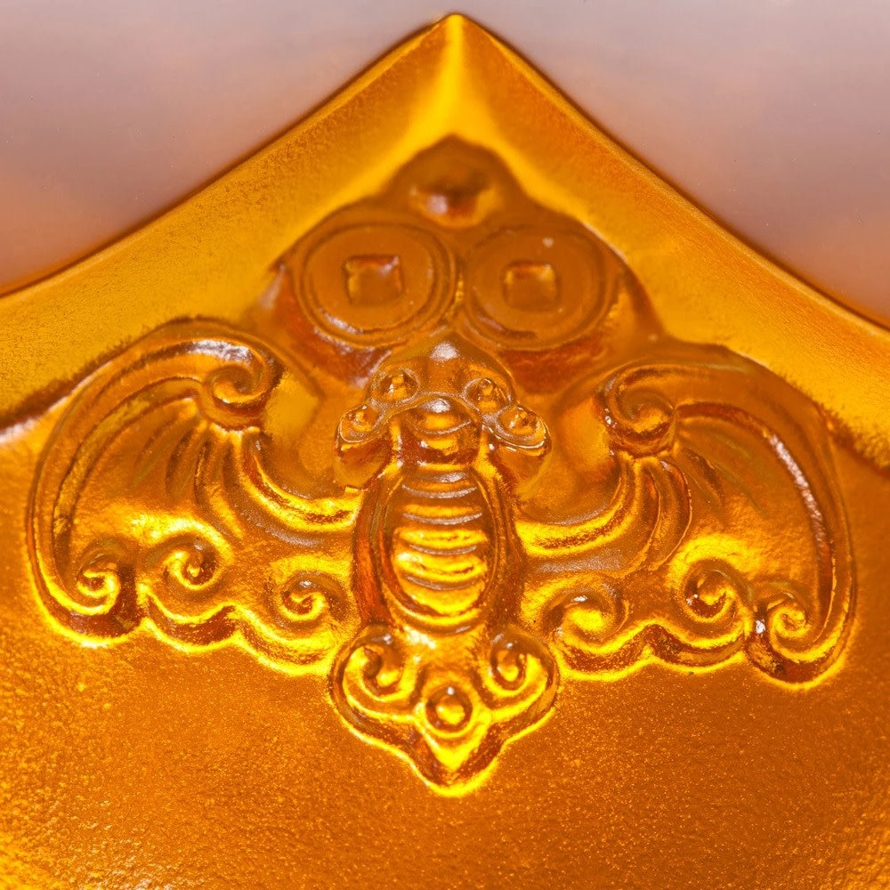 LIULI Crystal Art Crystal Persimmon Kitchen Decor Paperweight "Fortune Four Ways"