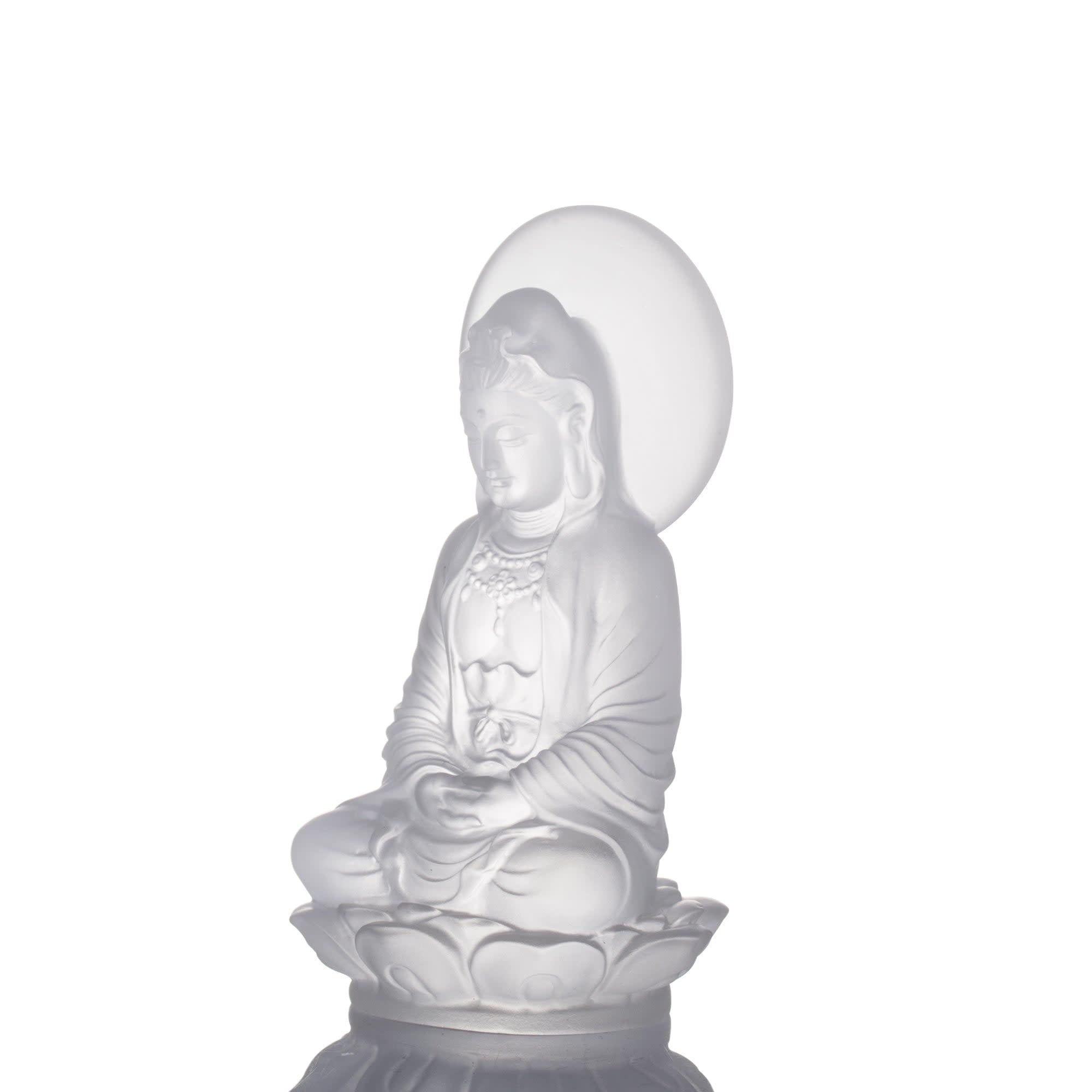 LIULI Crystal Art Crystal Guanyin Sculpture, "Accompanied By Ease + A Happy Excursion Set"