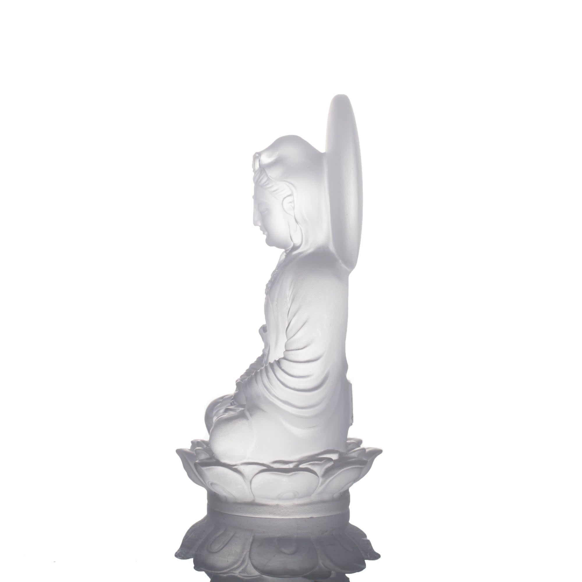 LIULI Crystal Art Crystal Guanyin Sculpture, "Accompanied By Ease + A Happy Excursion Set"