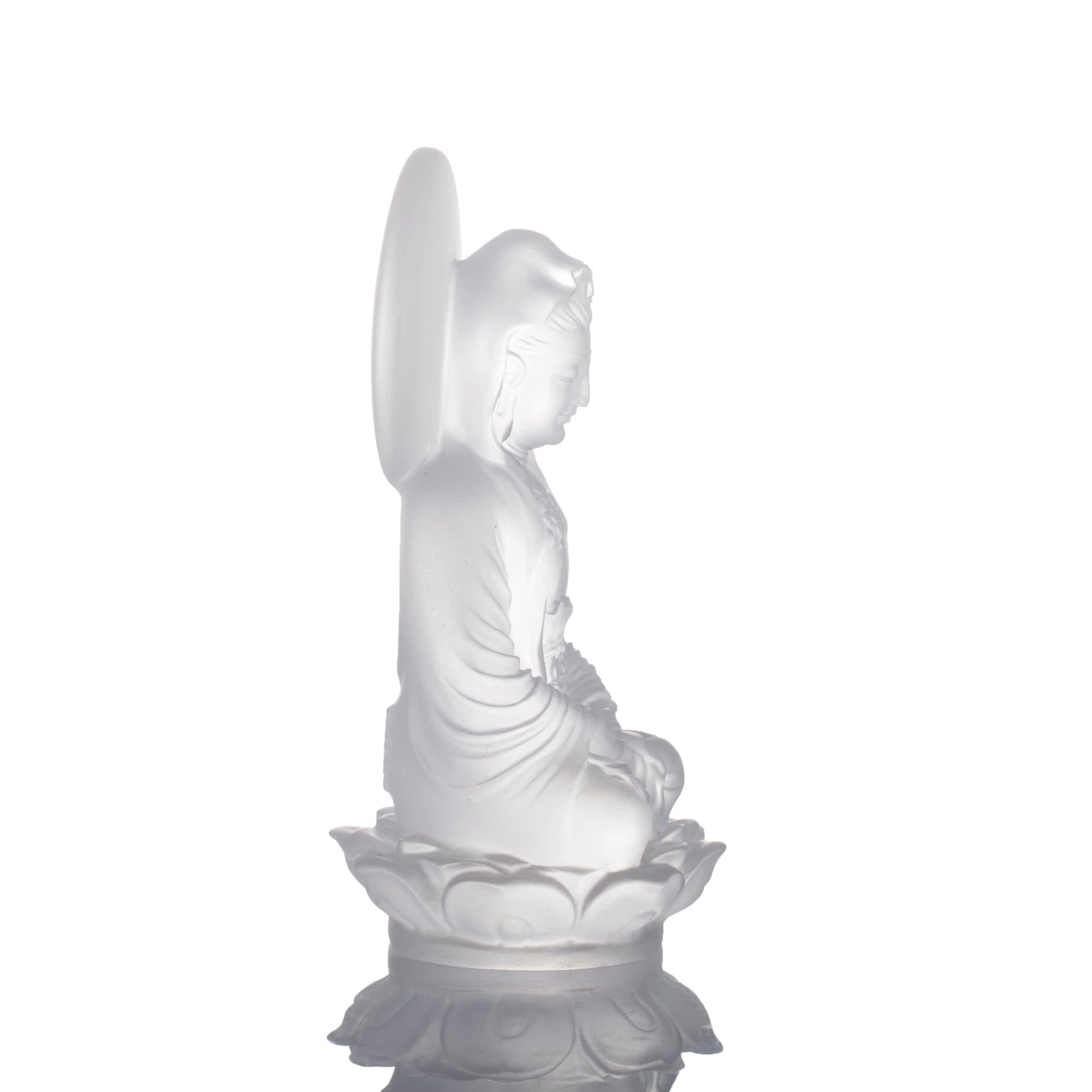 LIULI Crystal Art Crystal Guanyin Sculpture, "Accompanied By Ease + A Happy Excursion Set"