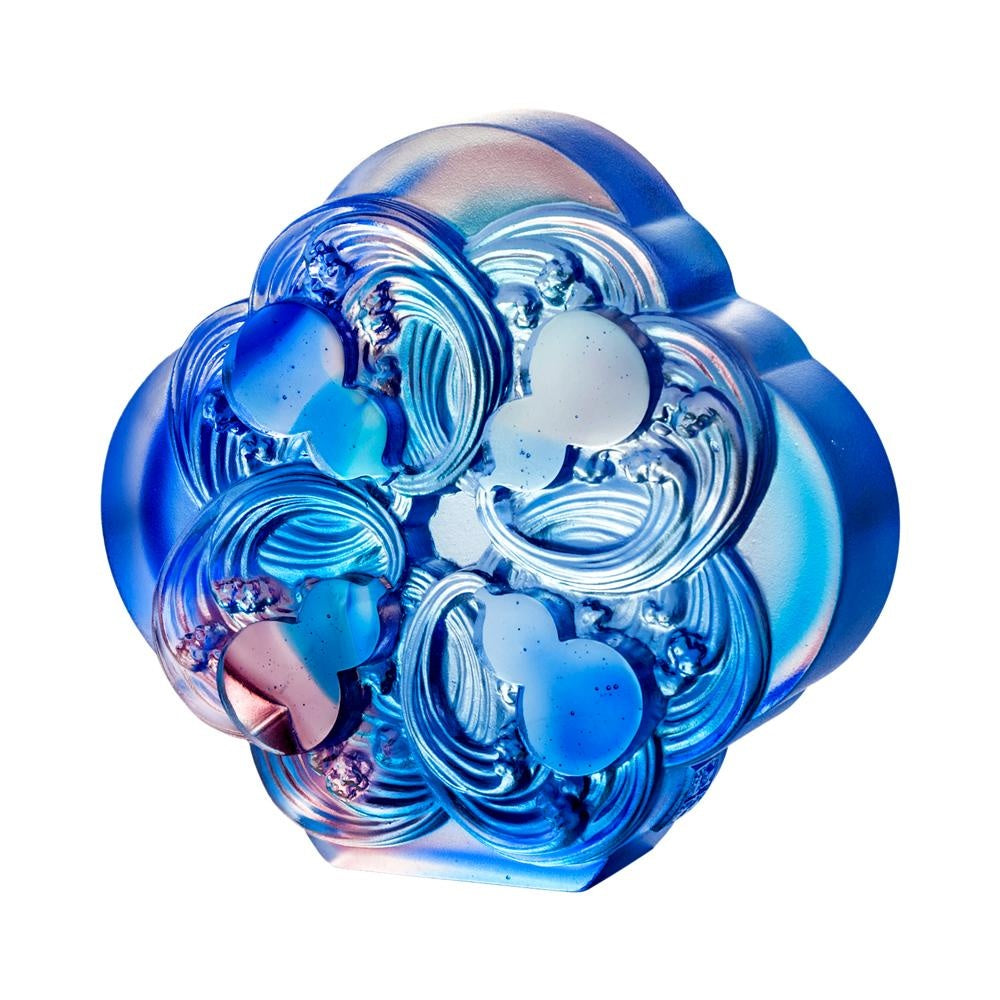 LIULI Crystal Art Crystal Feng Shui Gourd or Hulu-Accept Fortune, Receive Blessings, Royal Purple/Red