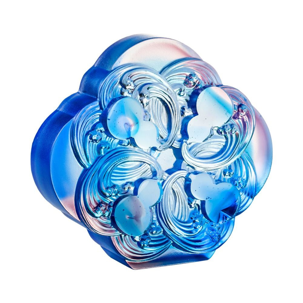 LIULI Crystal Art Crystal Feng Shui Gourd or Hulu-Accept Fortune, Receive Blessings, Royal Purple/Red