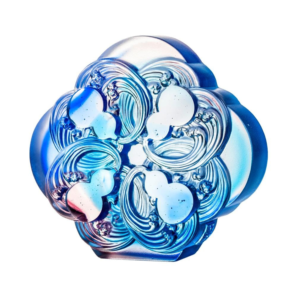 LIULI Crystal Art Crystal Feng Shui Gourd or Hulu-Accept Fortune, Receive Blessings, Royal Purple/Red