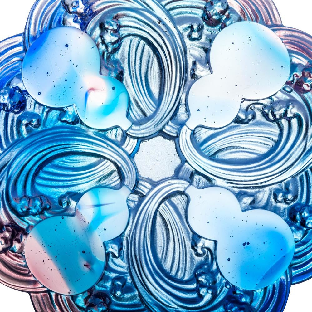 LIULI Crystal Art Crystal Feng Shui Gourd or Hulu-Accept Fortune, Receive Blessings, Royal Purple/Red