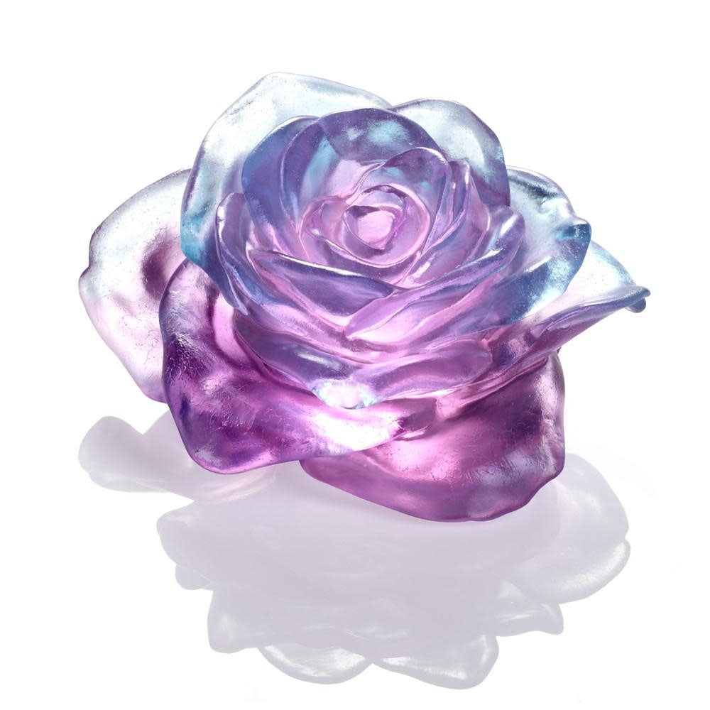 LIULI Crystal Art Crystal Rose in Royal Purple Clear