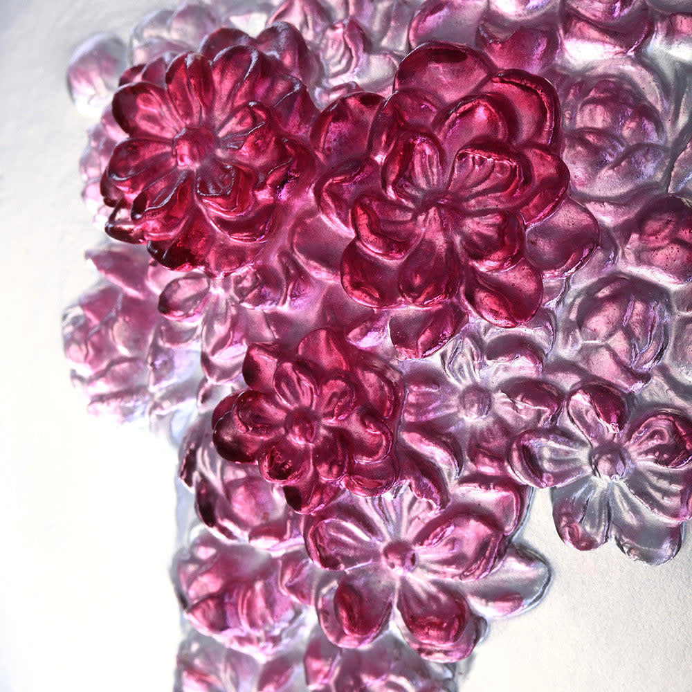 LIULI Crystal Art Crystal Flower, Peach Blossoms, Awakening of Heaven and Earth