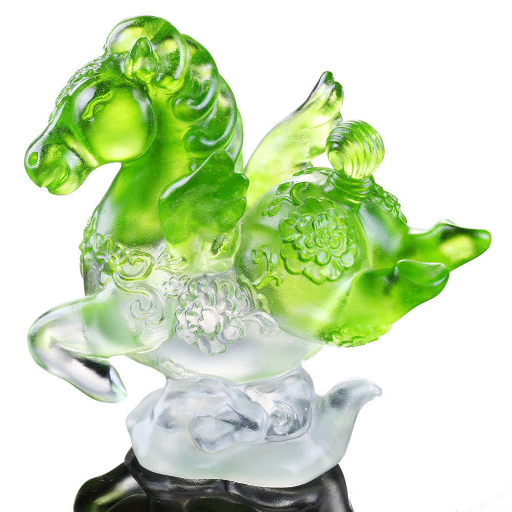 LIULI Crystal Art Crystal Miniature Horse Figurine, "Little Young Pegasus"