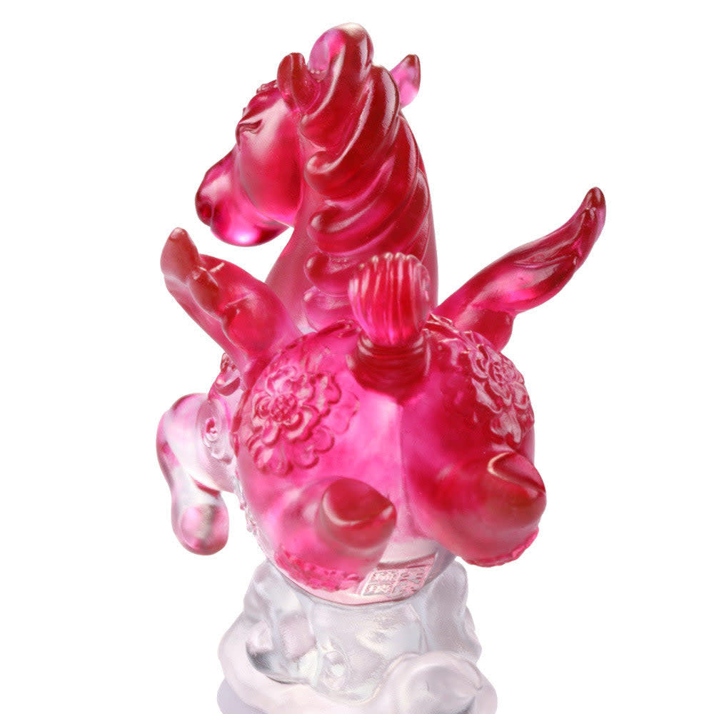 LIULI Crystal Art Crystal Miniature Horse Figurine, "Little Young Pegasus"