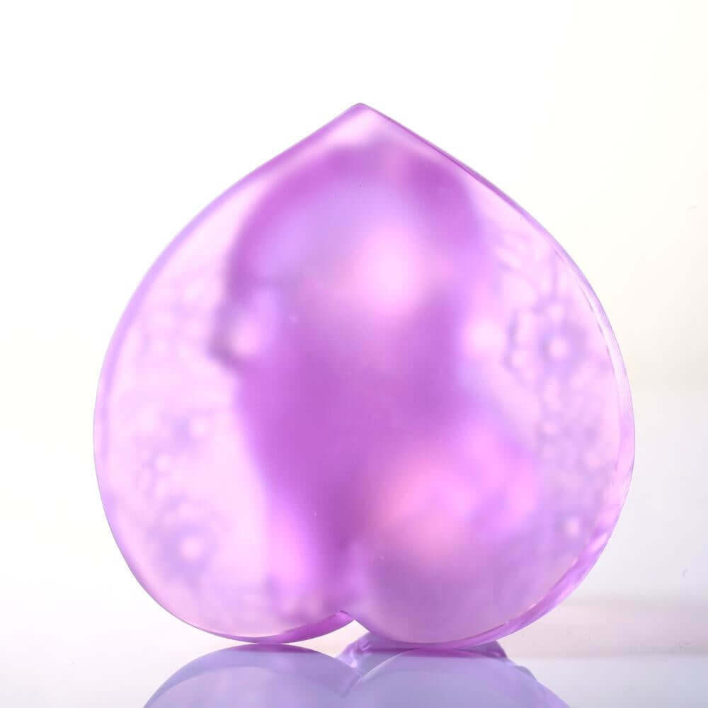 LIULI Crystal Art Crystal Chow Chow Dog "Only Love," Year of the Dog, Pinkish Red (Limited Edition)