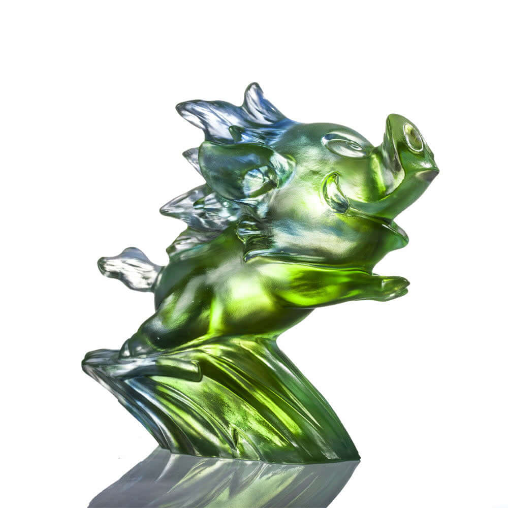 LIULI Crystal Art Crystal Animal, Pig, In Pursuit of Dreams
