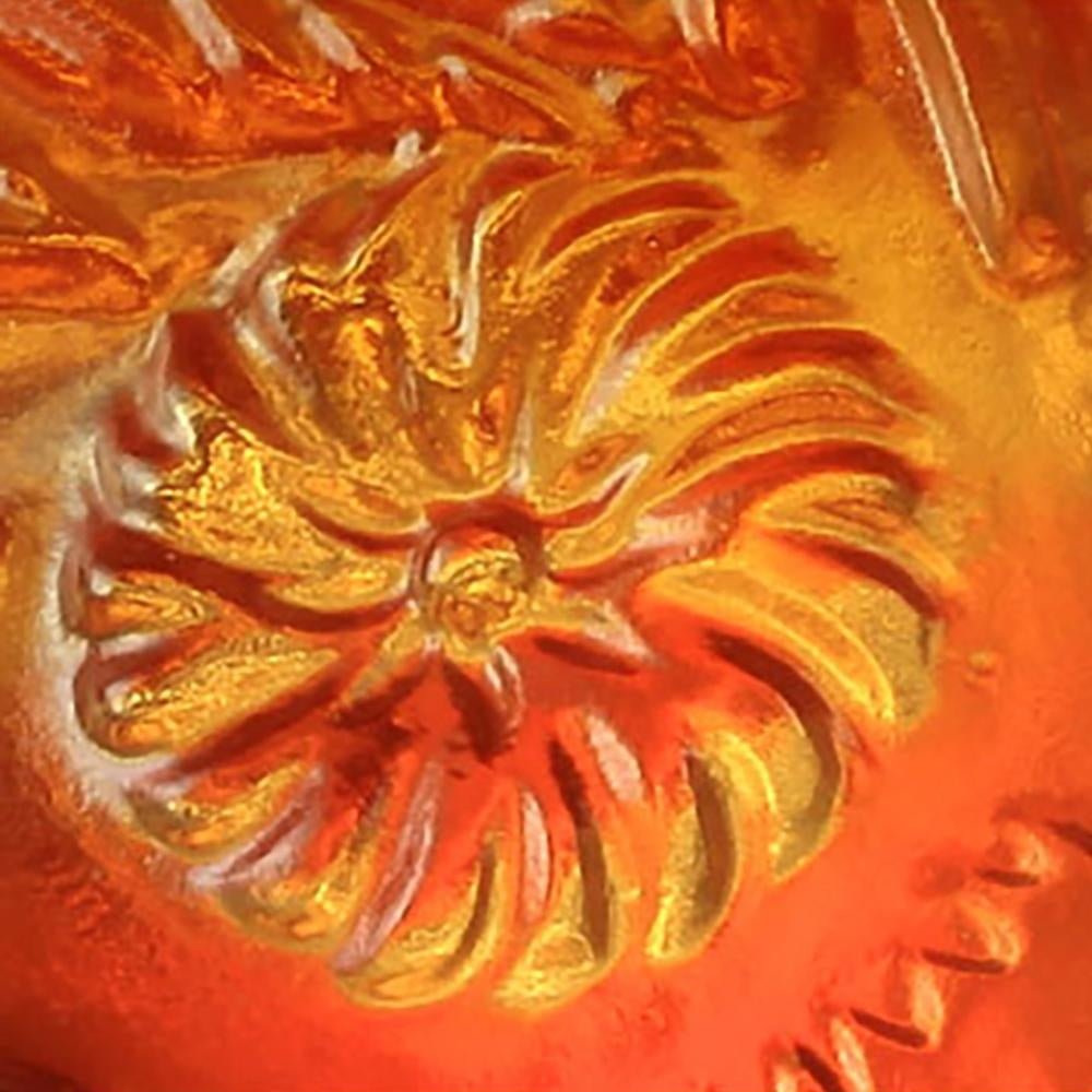 LIULI Crystal Art Crystal Year of the Pig "Piglet of Fortune" Chinese Zodiac Figurine in Dark Amber/Light Amber (Limited Edition)