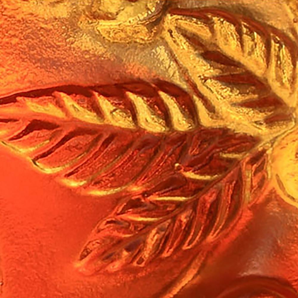 LIULI Crystal Art Crystal Year of the Pig "Piglet of Fortune" Chinese Zodiac Figurine in Dark Amber/Light Amber (Limited Edition)