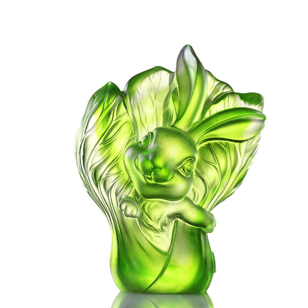 LIULI Crystal Art Crystal Rabbit, Year of the Rabbit, "Familiar, Fortuitous"