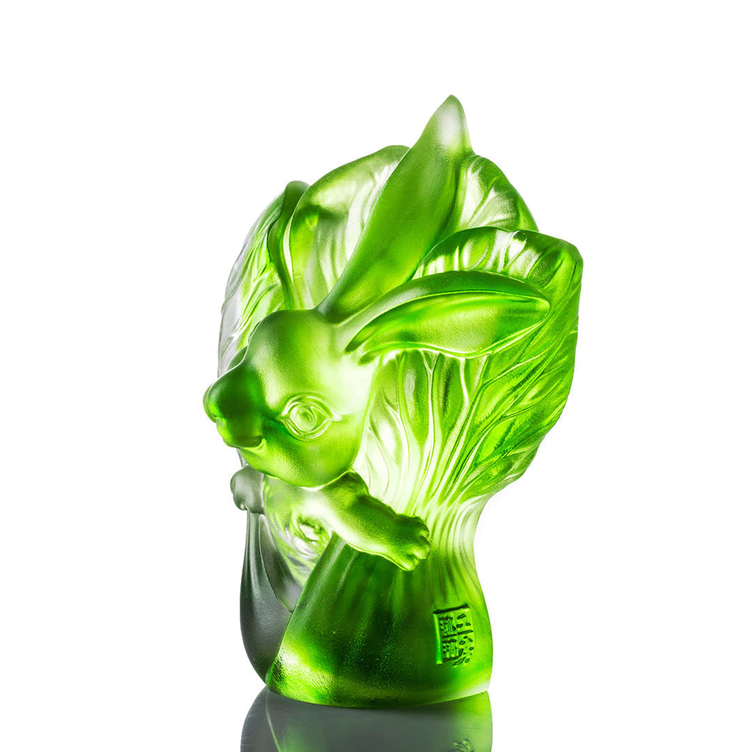LIULI Crystal Art Crystal Rabbit, Year of the Rabbit, "Familiar, Fortuitous"