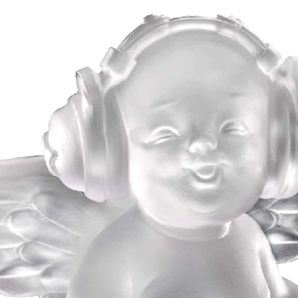 LIULI Crystal Art Crystal Angel Figurine, "Joy of Music, Love is A Song"