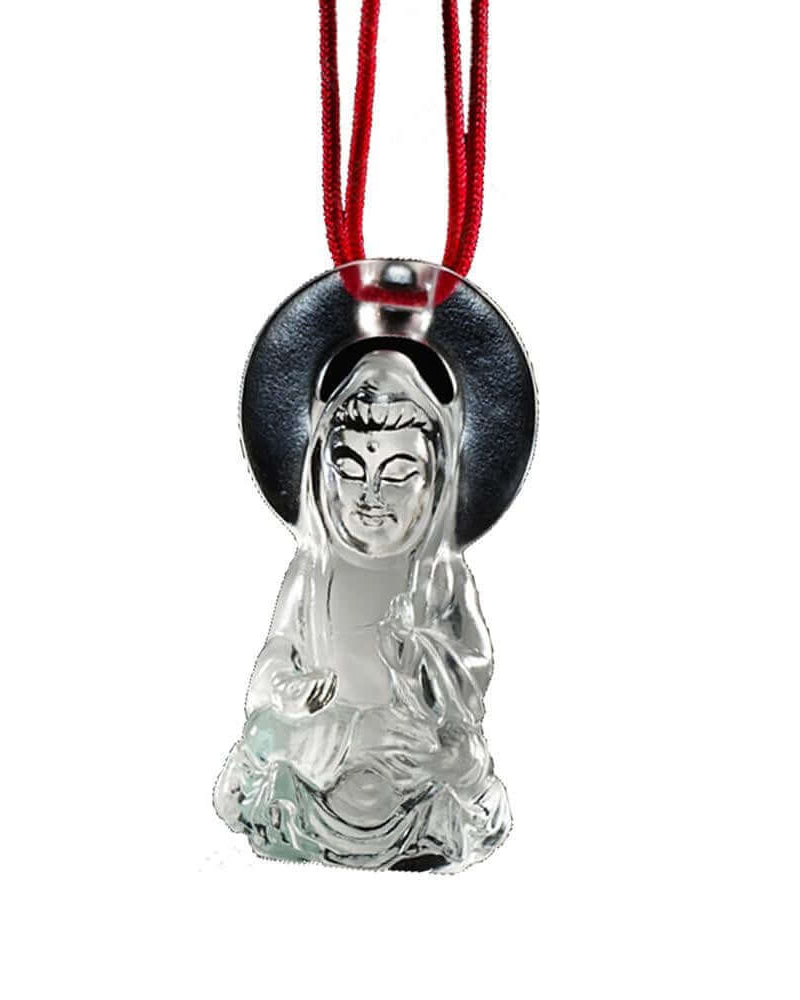 LIULI Crystal Art Crystal "Merciful Illumination" Buddha Pendant Necklace (Limited Edition)