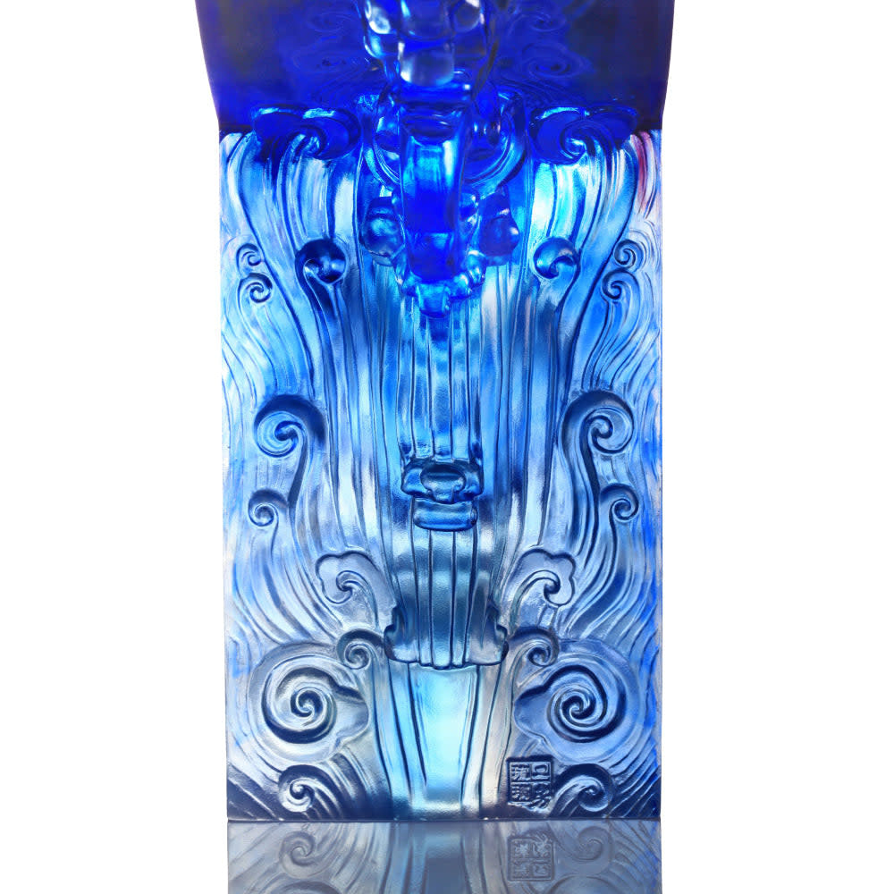 LIULI Crystal Art Ding of Dance Chinese Vessel, "Mild & Firm Virtue"