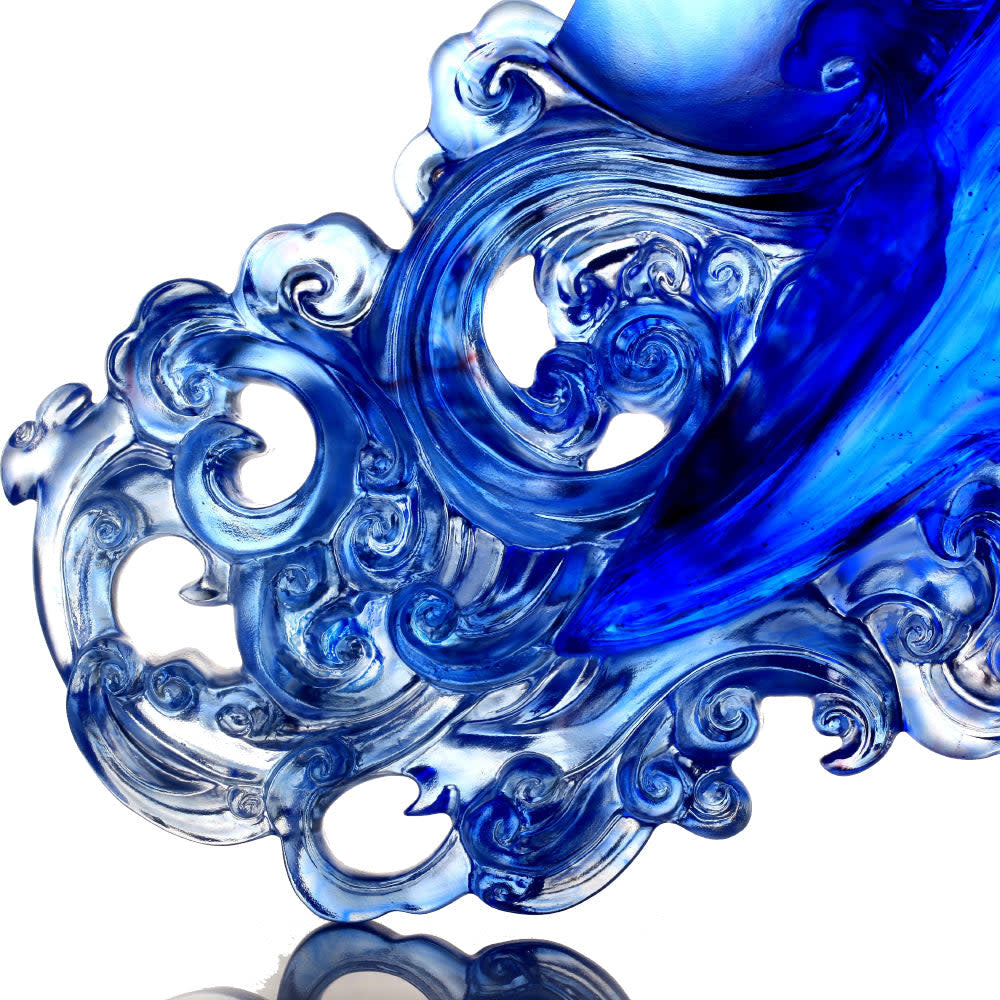 LIULI Crystal Art Ding of Dance Chinese Vessel, "Mild & Firm Virtue"