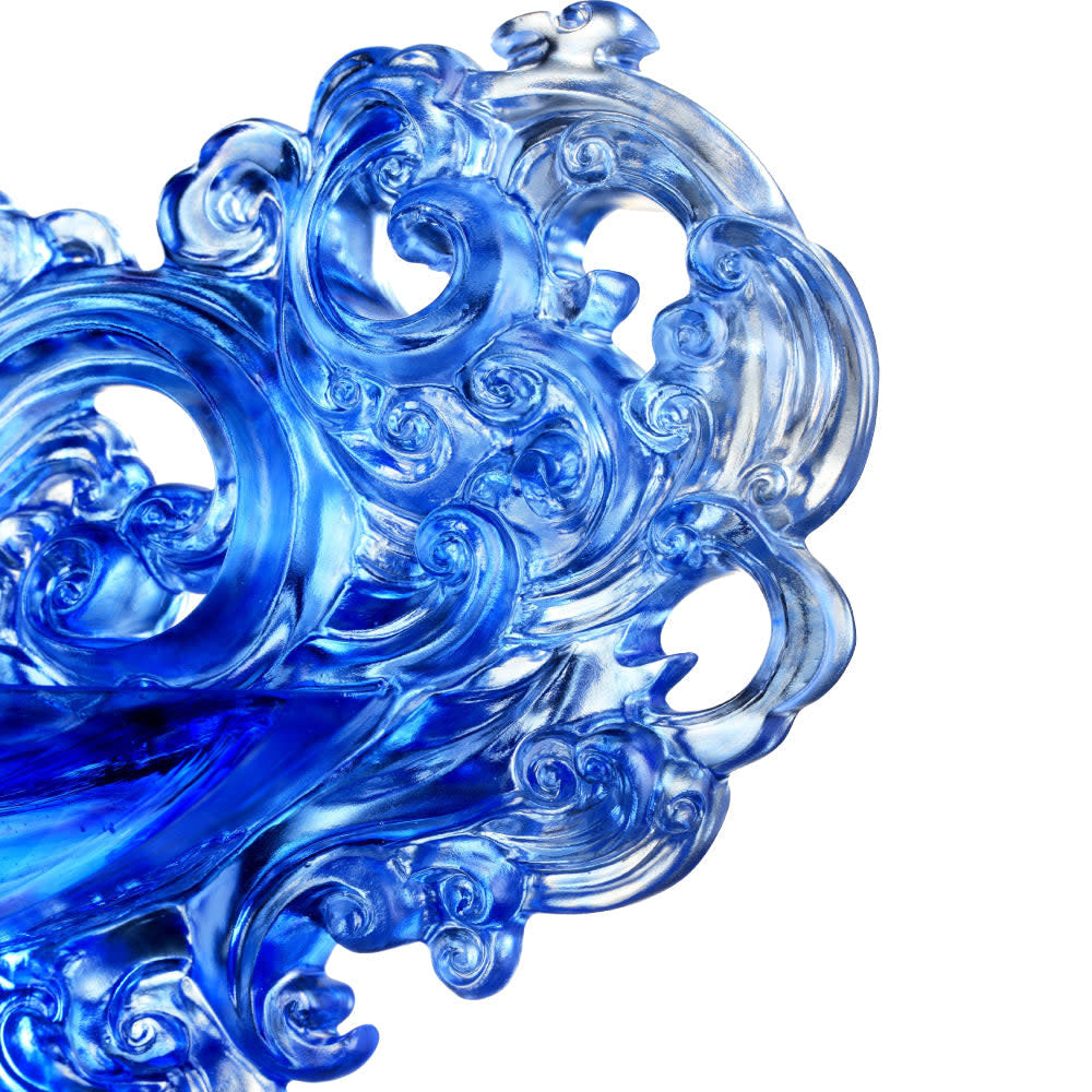 LIULI Crystal Art Ding of Dance Chinese Vessel, "Mild & Firm Virtue"