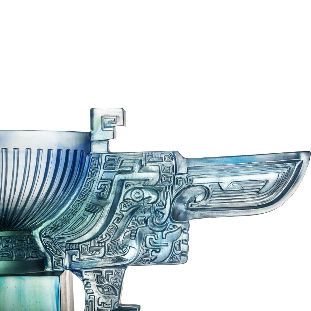 LIULI Crystal Art Crystal Vessel, "Ding of Illustrious Glory"