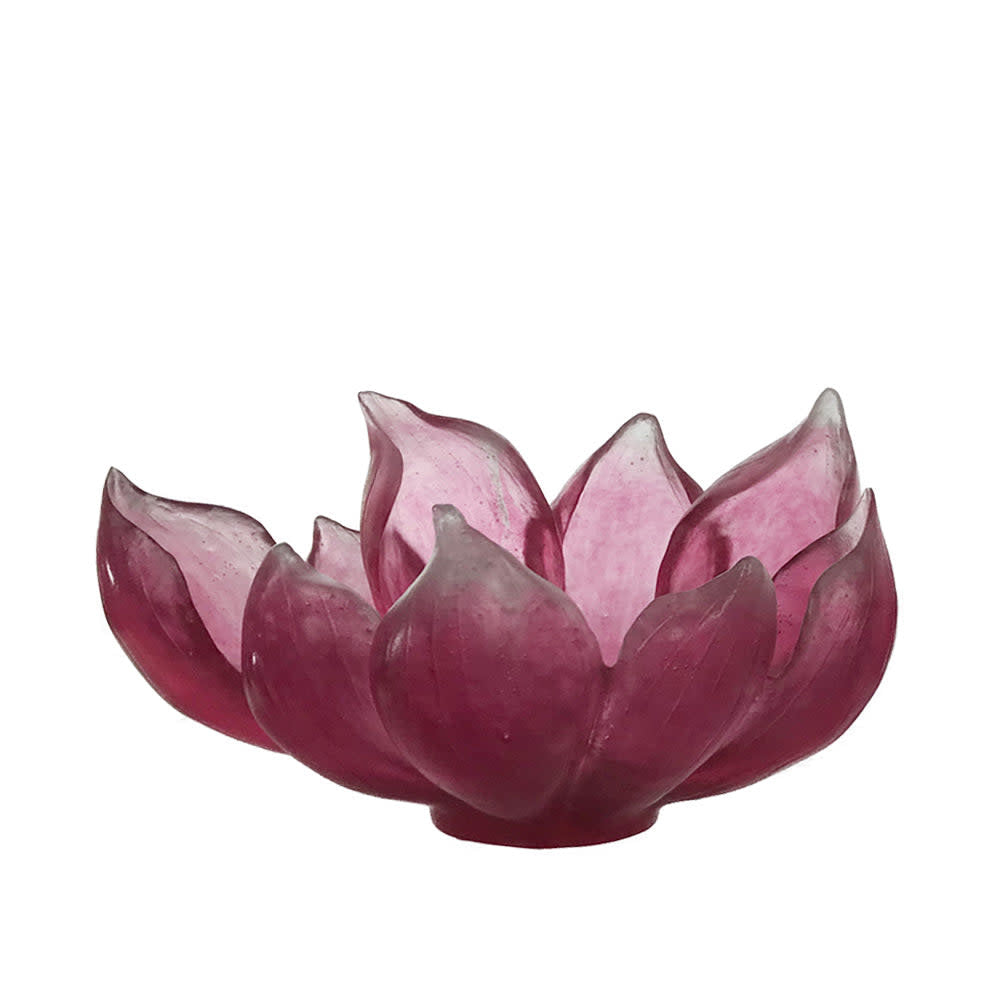 LIULI Crystal Art Crystal Flower, Fiery Red: Lotus Flower