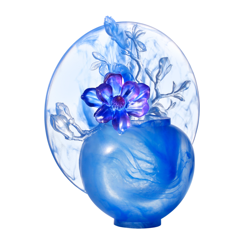 LIULI Crystal Art Crystal Flower, Magnolia, World of Beautiful Compassion