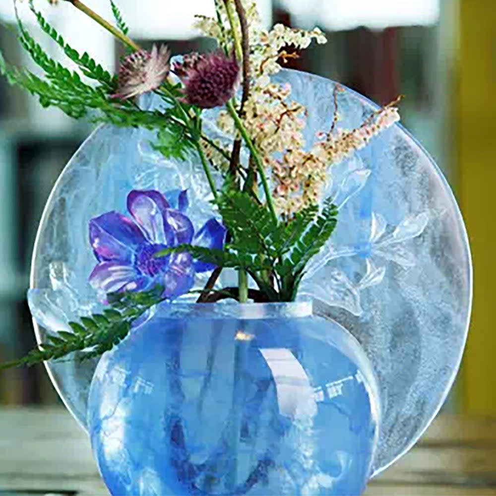 LIULI Crystal Art Crystal Flower, Magnolia, World of Beautiful Compassion