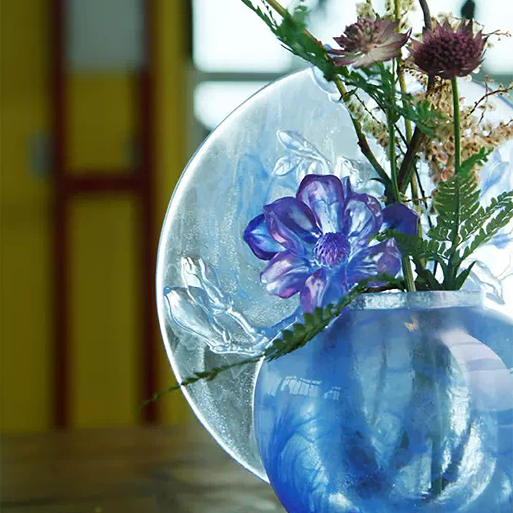 LIULI Crystal Art Crystal Flower, Magnolia, World of Beautiful Compassion
