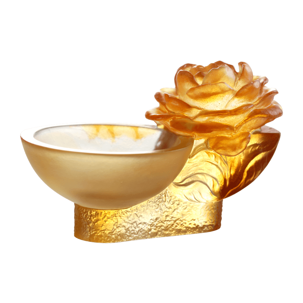 LIULI Crystal Art Crystal Camellia Bloom "Destined Harmony" (Limited Edition)