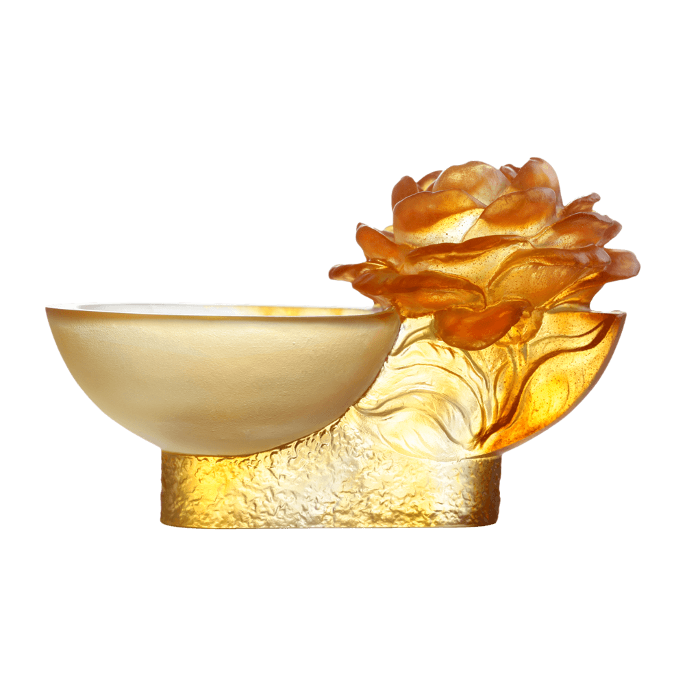 LIULI Crystal Art Crystal Camellia Bloom "Destined Harmony" (Limited Edition)