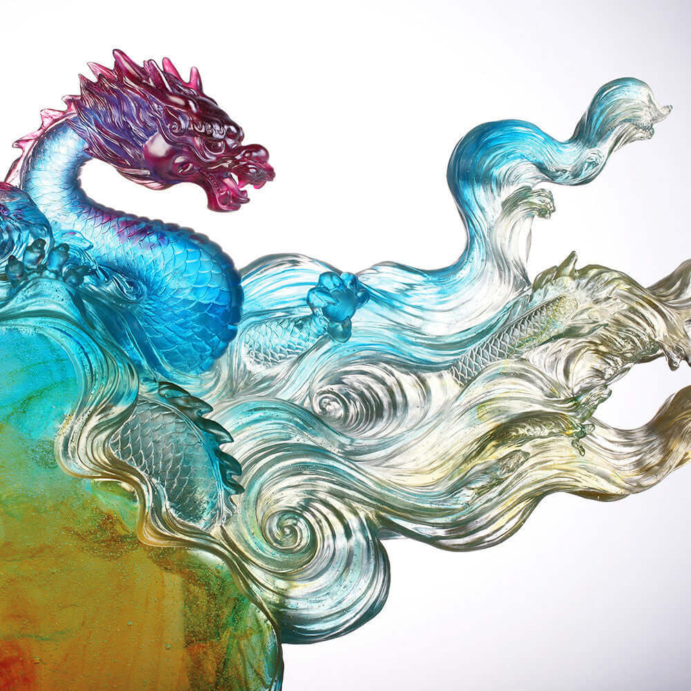 LIULI Crystal Art Crystal Dragon "Celestial Dragon (Encouragement) - Dragon of Evolution"
