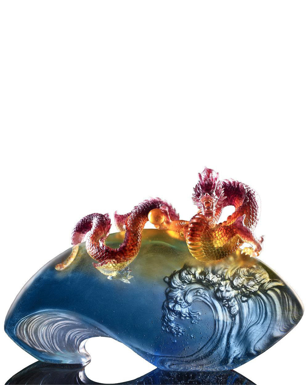 LIULI Crystal Art Crystal Mythical Creature, Dragon, "The Space Between Heaven and Earth"