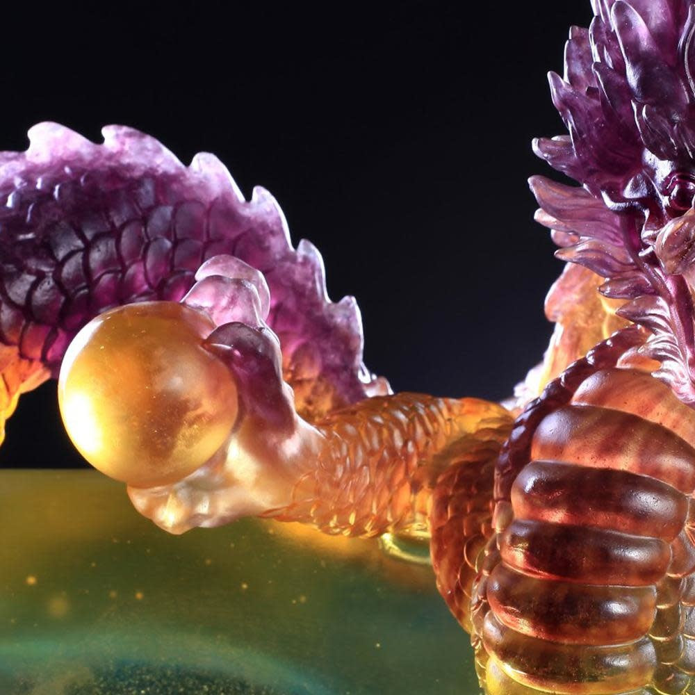 LIULI Crystal Art Crystal Mythical Creature, Dragon, "The Space Between Heaven and Earth"
