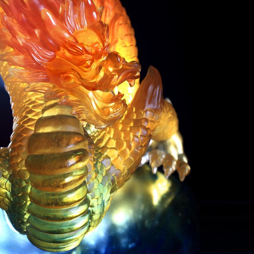LIULI Crystal Art Crystal Mythical Creature, Dragon, "The Space Between Heaven and Earth"