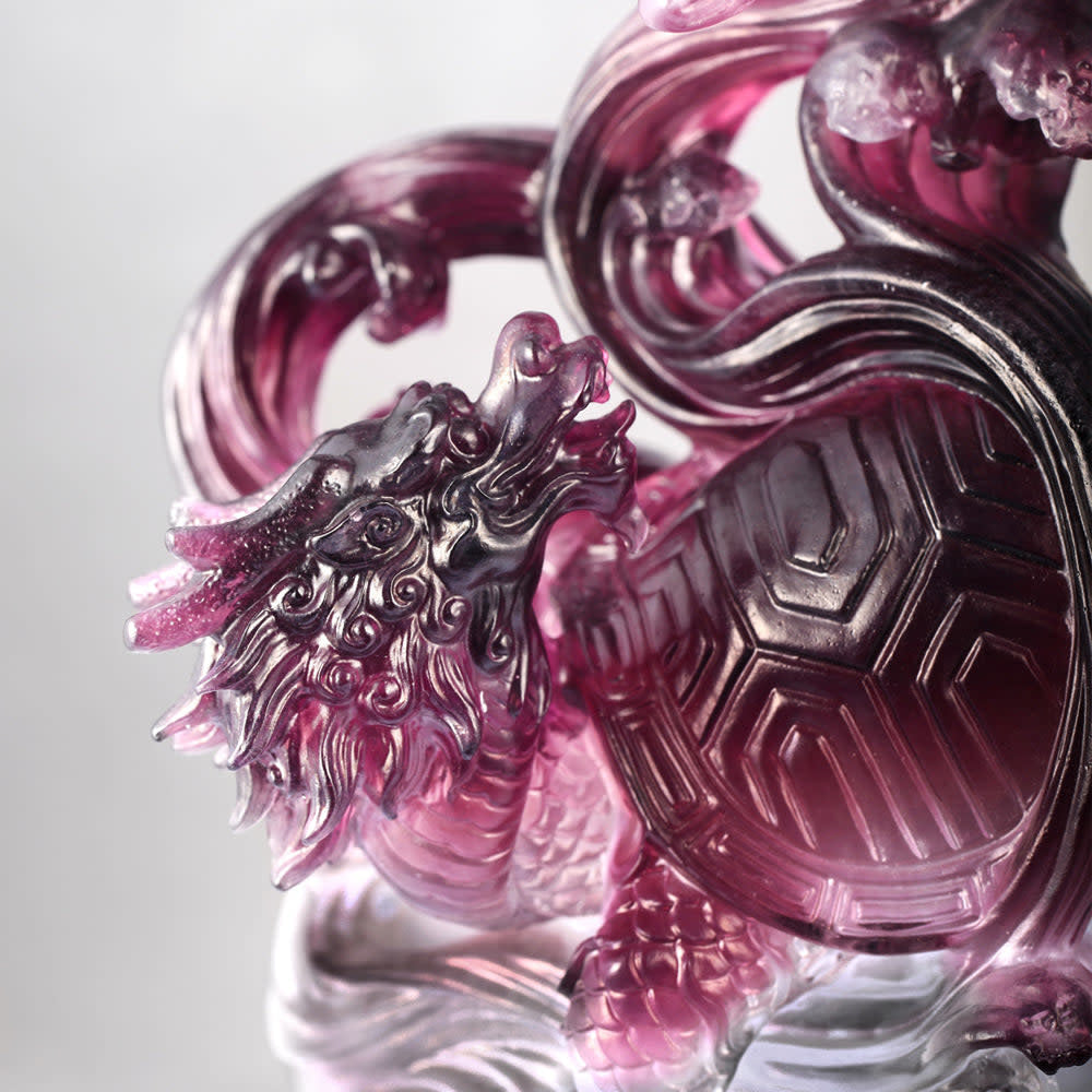 LIULI Crystal Art Crystal Mythical Creature, Guardian, Black Tortoise of the North-"Serenity of the Xuanwu"