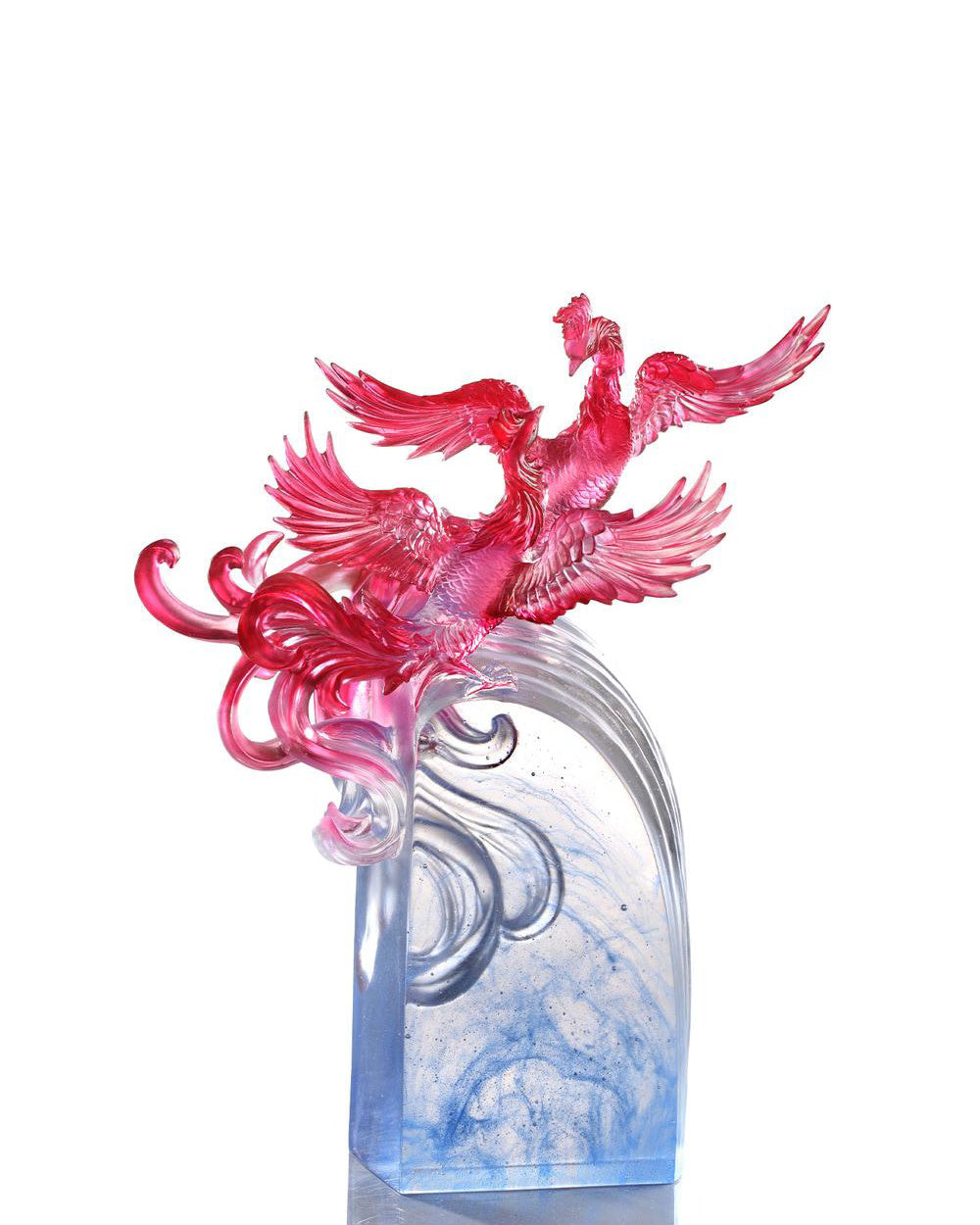 LIULI Crystal Art Crystal Phoenix, "Splendor In The Nine Heavens"