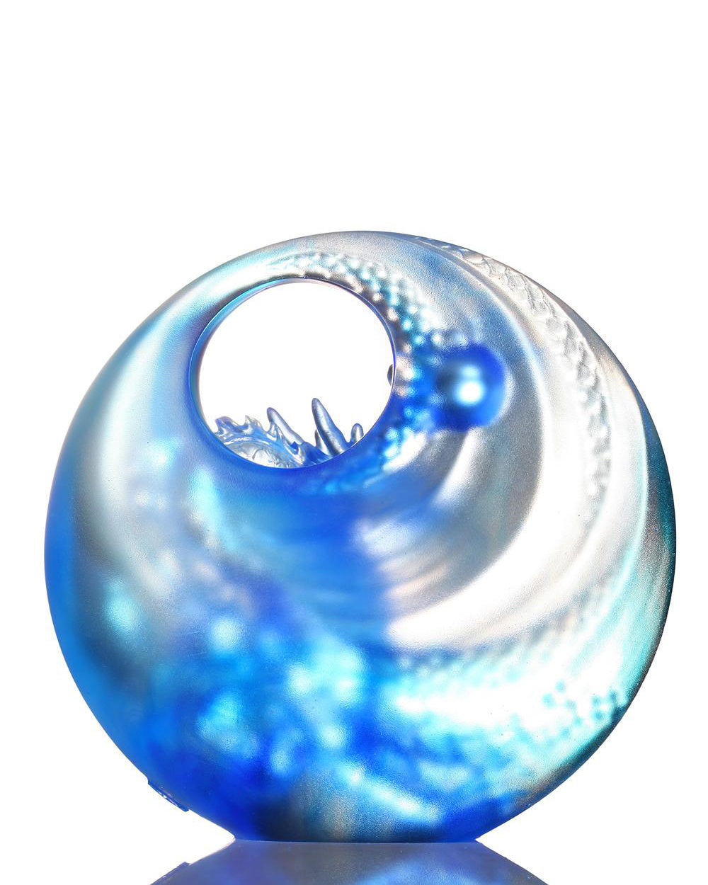 LIULI Crystal Art Mythical Creature-Azure Dragon, Brilliant Sun - Rise