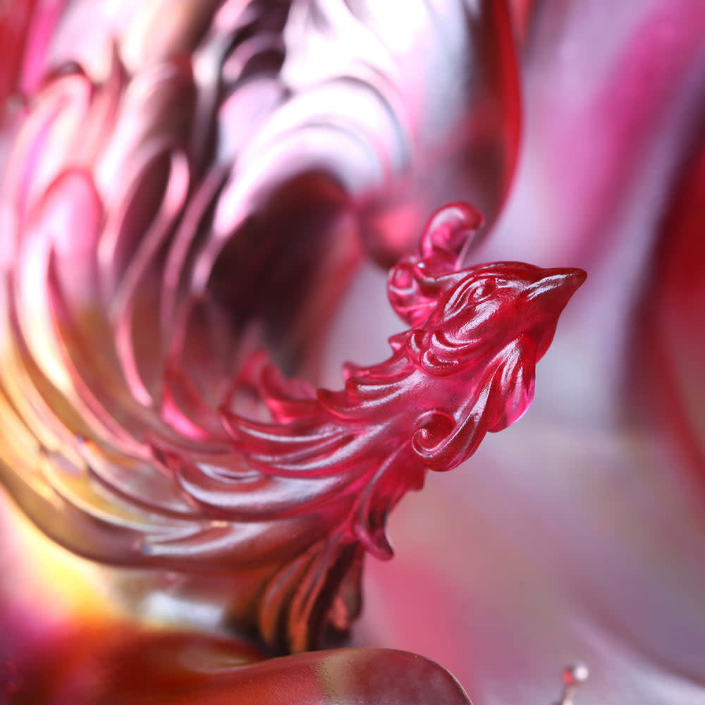 LIULI Crystal Art Mythical Creature, Vermillion Bird - Illuminate