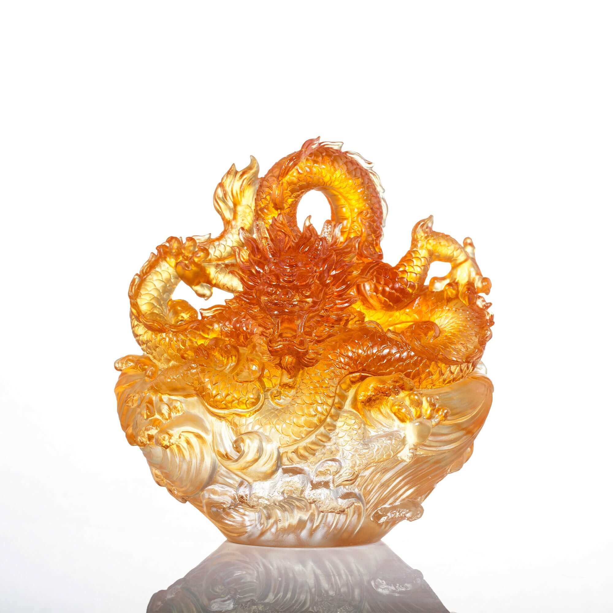 LIULI Crystal Art Crystal Dragon "True Believer - Auspicious Joy"