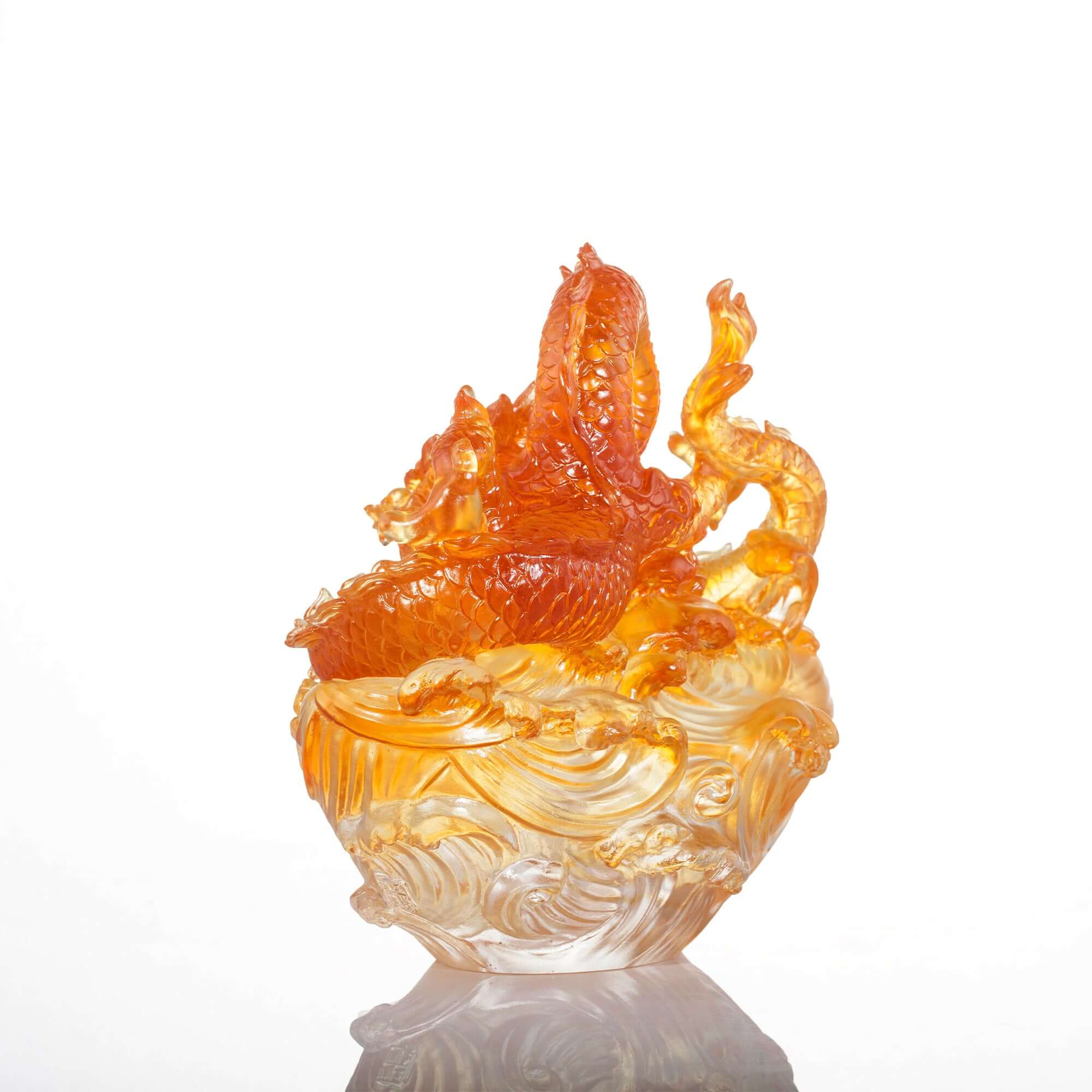 LIULI Crystal Art Crystal Dragon "True Believer - Auspicious Joy"