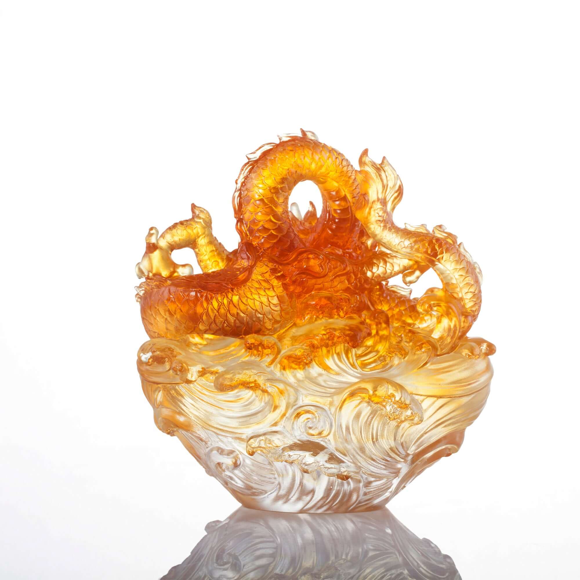 LIULI Crystal Art Crystal Dragon "True Believer - Auspicious Joy"
