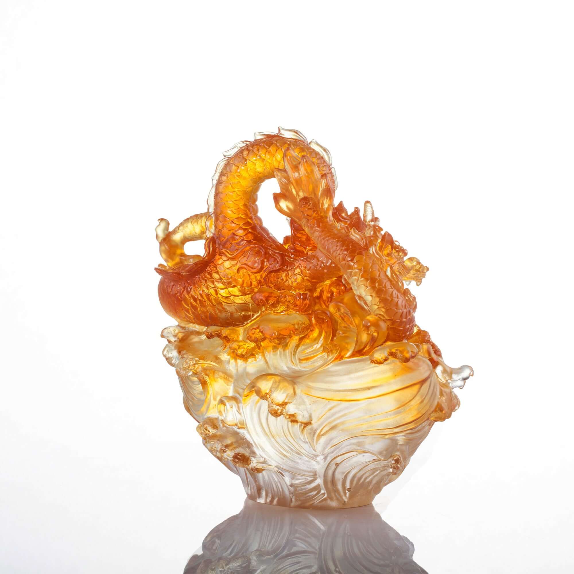 LIULI Crystal Art Crystal Dragon "True Believer - Auspicious Joy"
