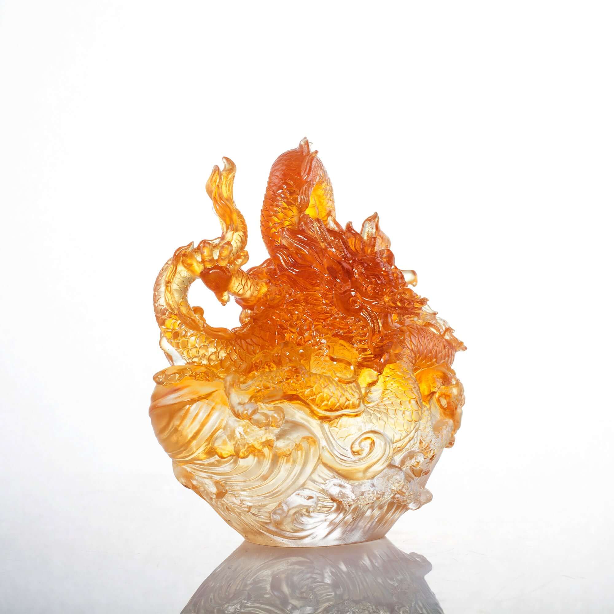 LIULI Crystal Art Crystal Dragon "True Believer - Auspicious Joy"