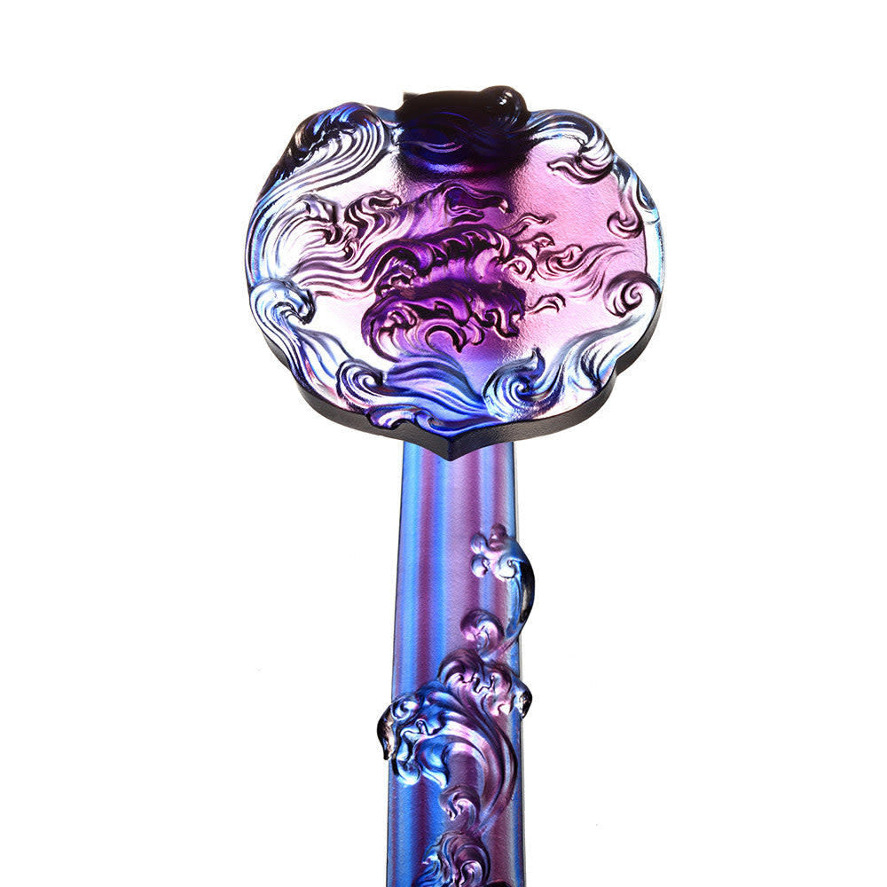LIULI Crystal Art Crystal Ruyi, Fengshui, "The Majestic Age of Ruyi-Ruyi of Success"
