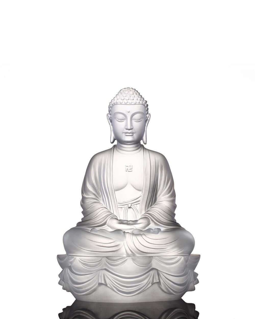 LIULI Crystal Art Crystal Buddhas of the Three Treasures (Set of 3), Mixed Colors