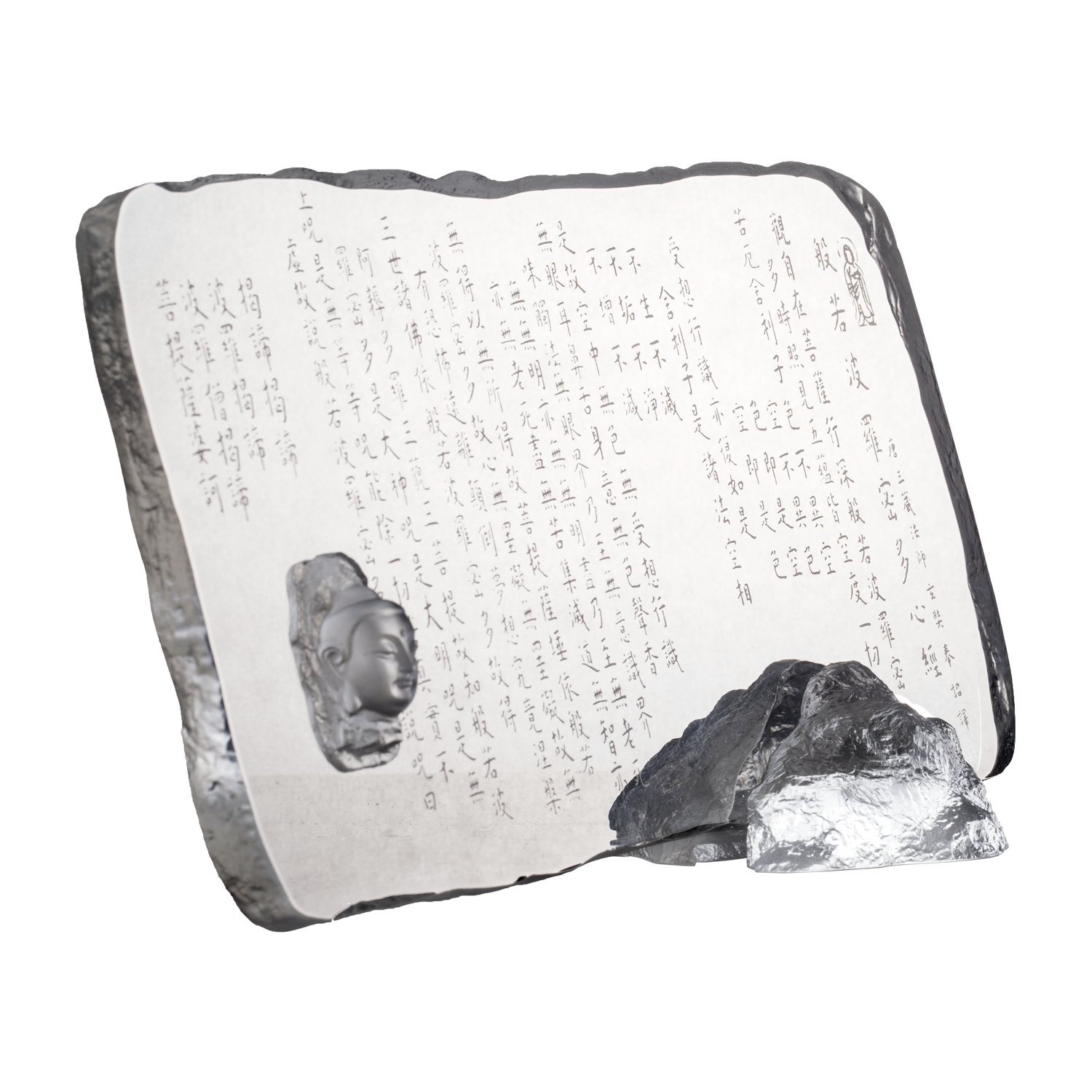 LIULI Crystal Art Crystal Plate, Heart Sutra, "A Tranquil Heart"