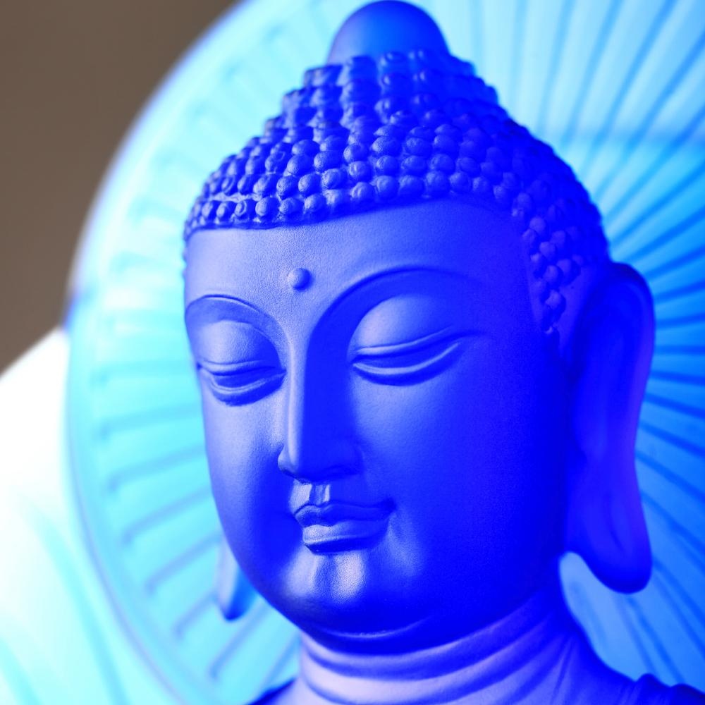 LIULI Crystal Art Crystal Medicine Buddha (Blue)